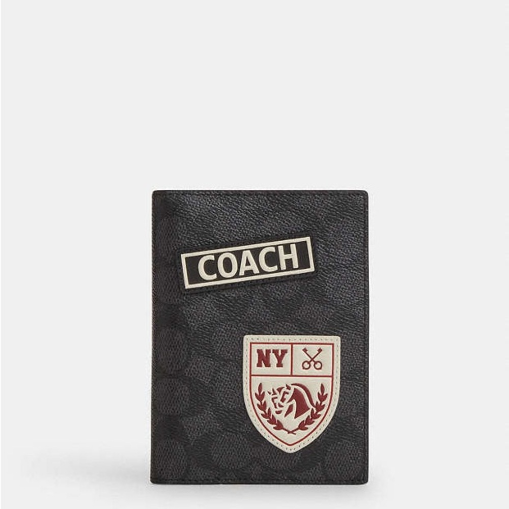 Coach Passport Case Travel Wallet - CY902 Signature Canvas w/Patches - NWT